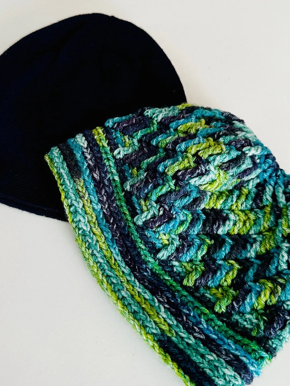 Adult Crochet Hat and Navy Knit Hat